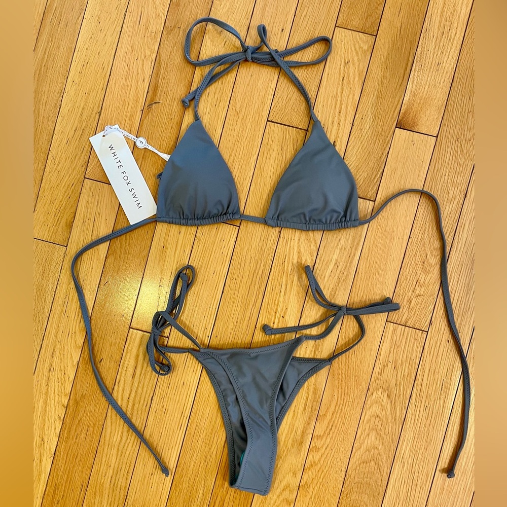 White Fox Steel Grey Bikini NWT size XS